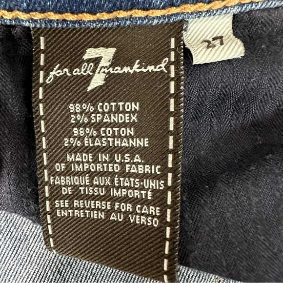 7 FOR ALL MAN KIND Jeans Size 27 The relaxed Skinny Medium Wash Cropped … - Picture 9 of 17
